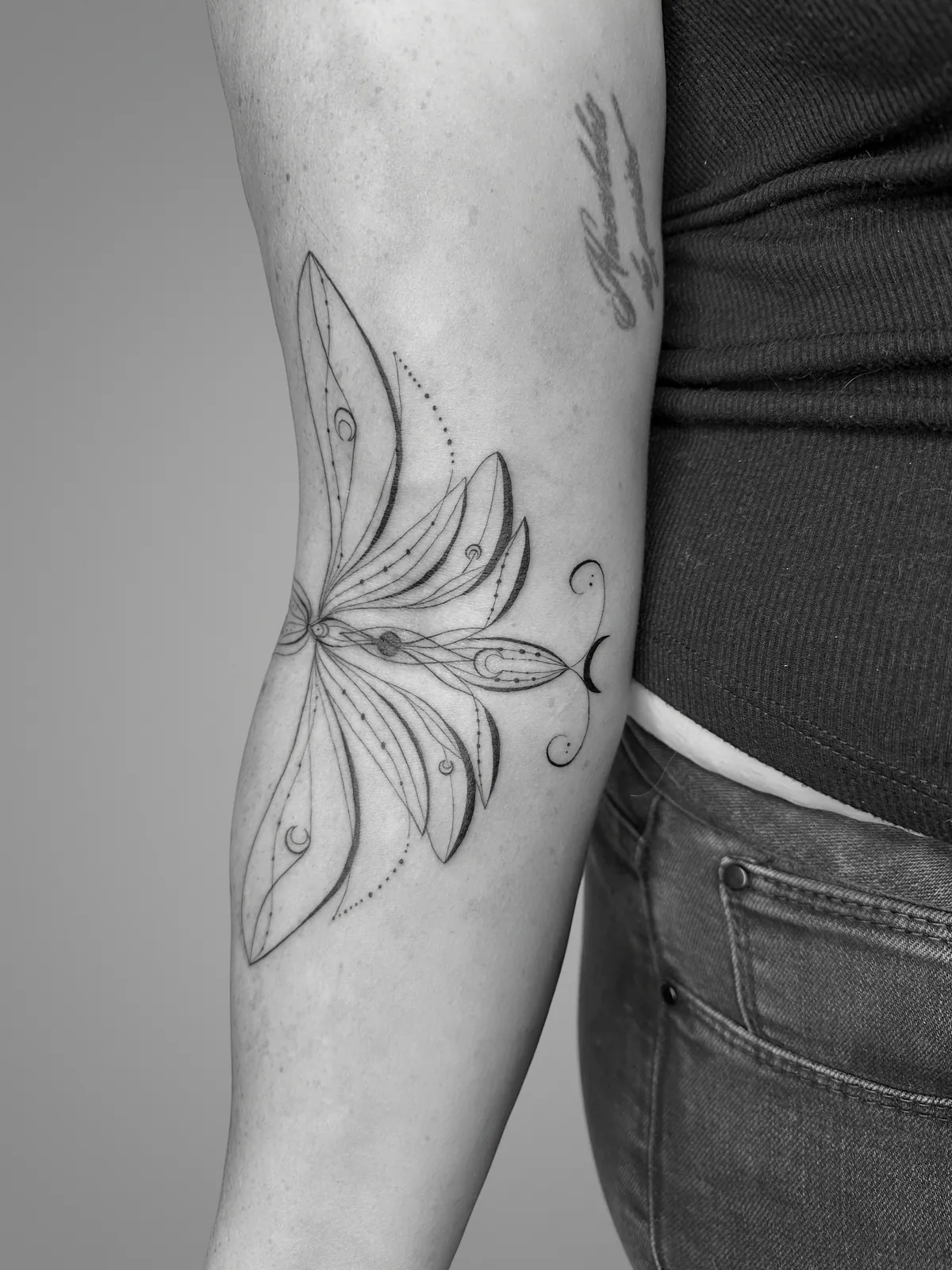 Large Elbow Butterfly — tattoo view