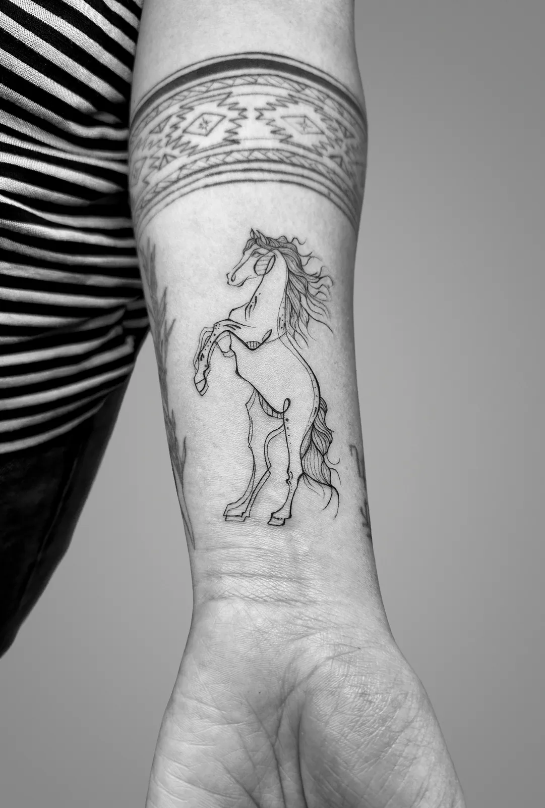 Ornamental Horse Forearm — tattoo view