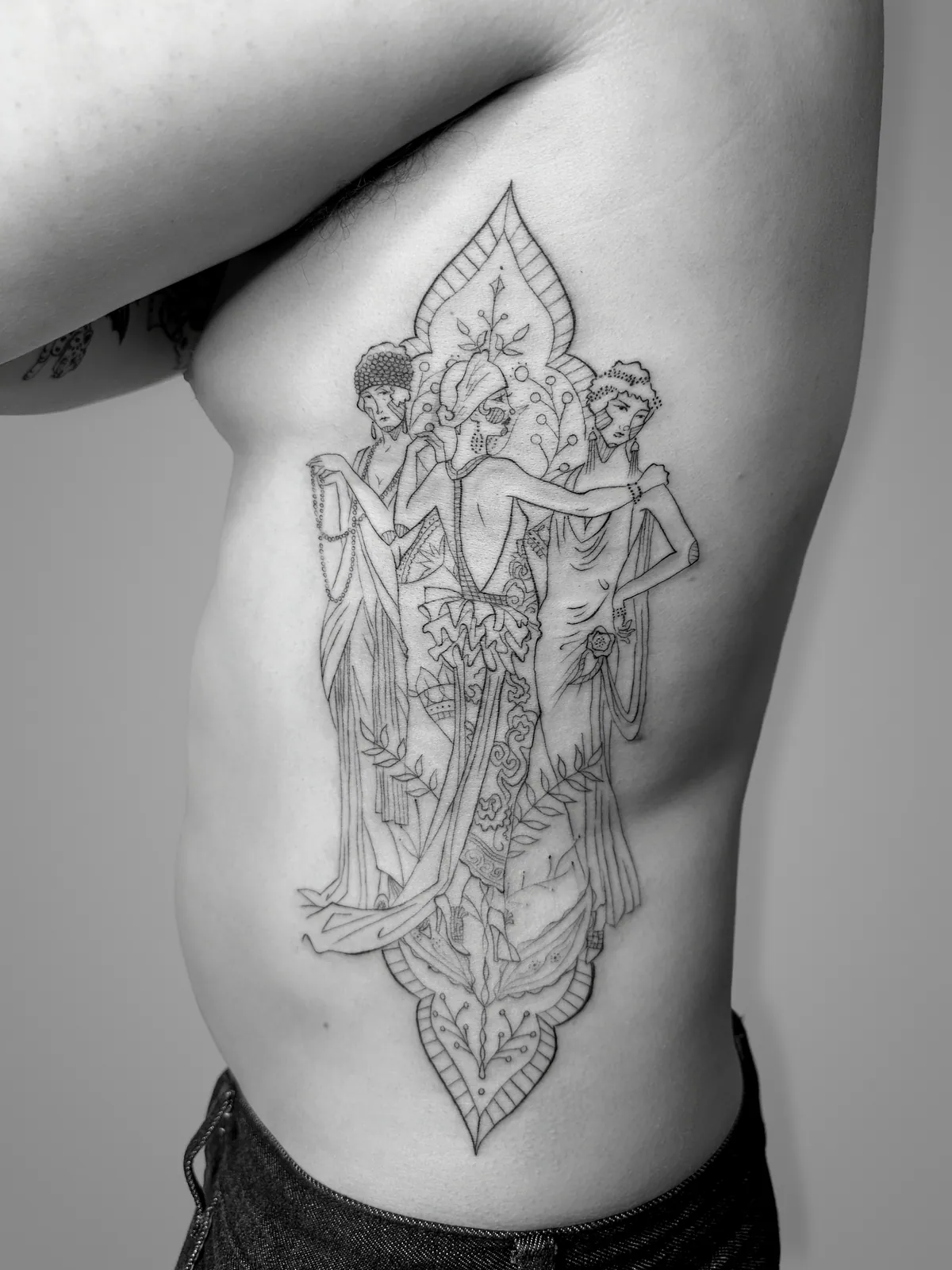 Art Deco Figures — tattoo view